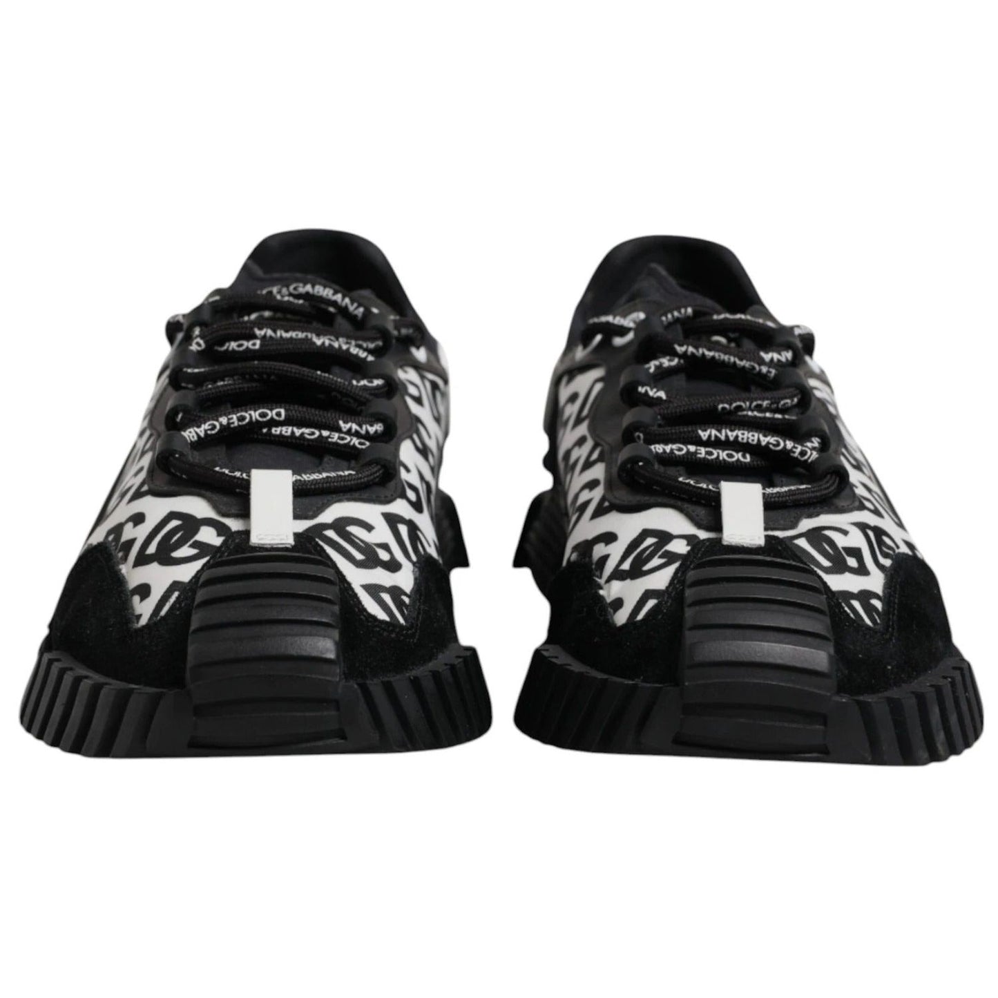 Dolce & Gabbana Black Logo Lace Up Low Top NS1 Sneakers MV7209-43