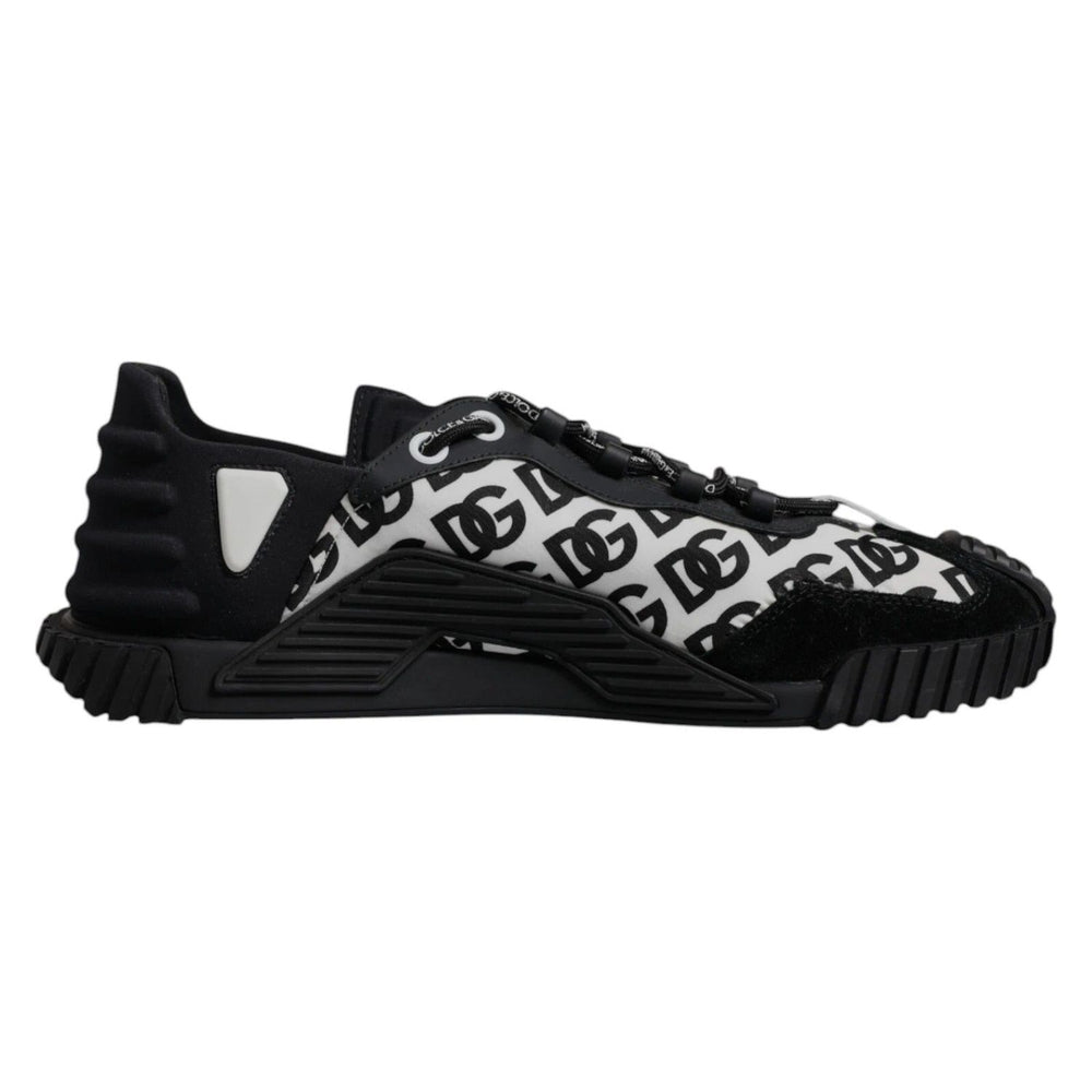 Dolce & Gabbana Black Logo Lace Up Low Top NS1 Sneakers MV7209-43