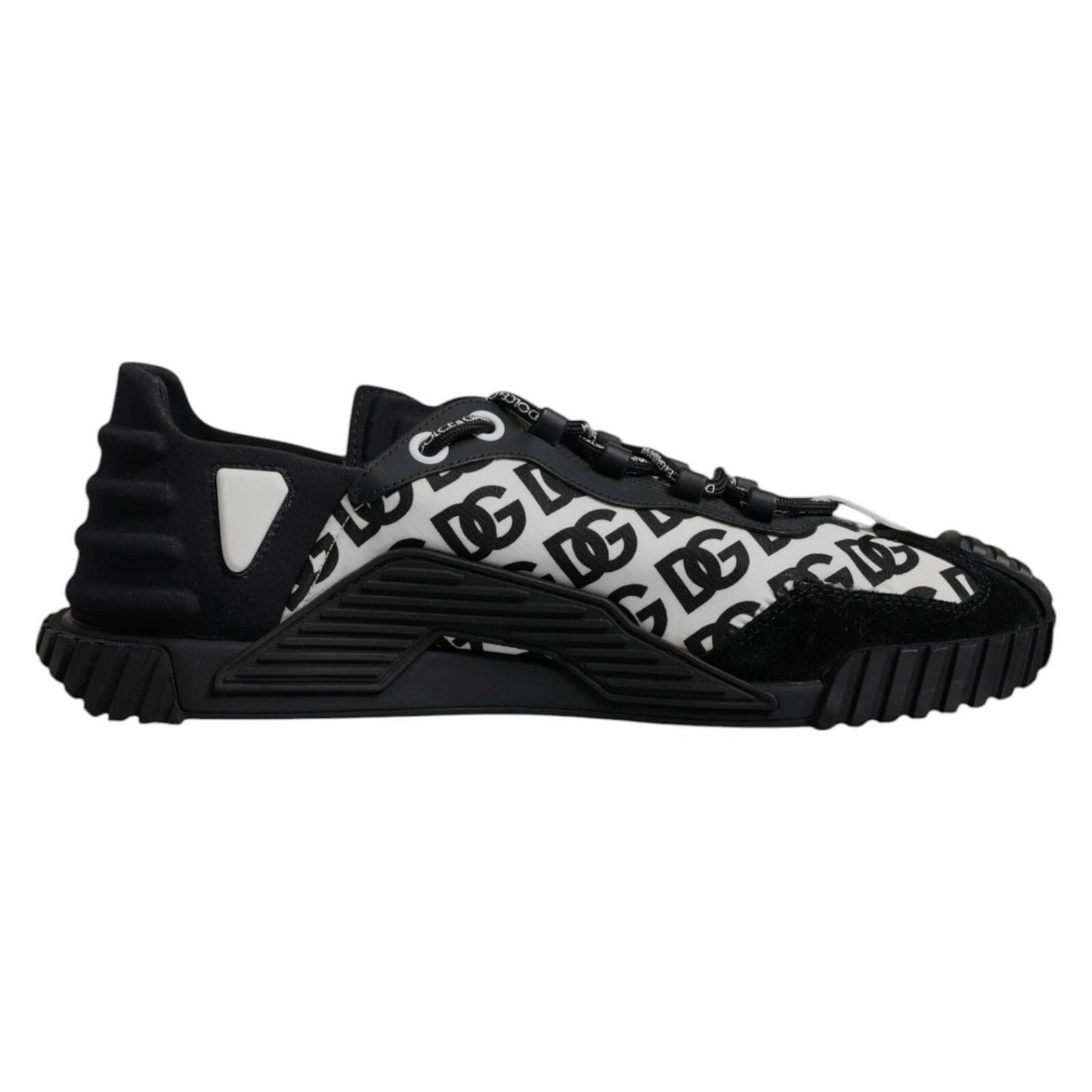 Dolce & Gabbana Black Logo Lace Up Low Top NS1 Sneakers MV7209-43