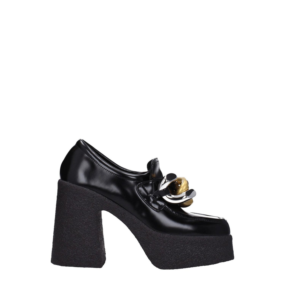 Stella McCartney Black Leather Platform Loafers ST-8547463528713-EU37/US7
