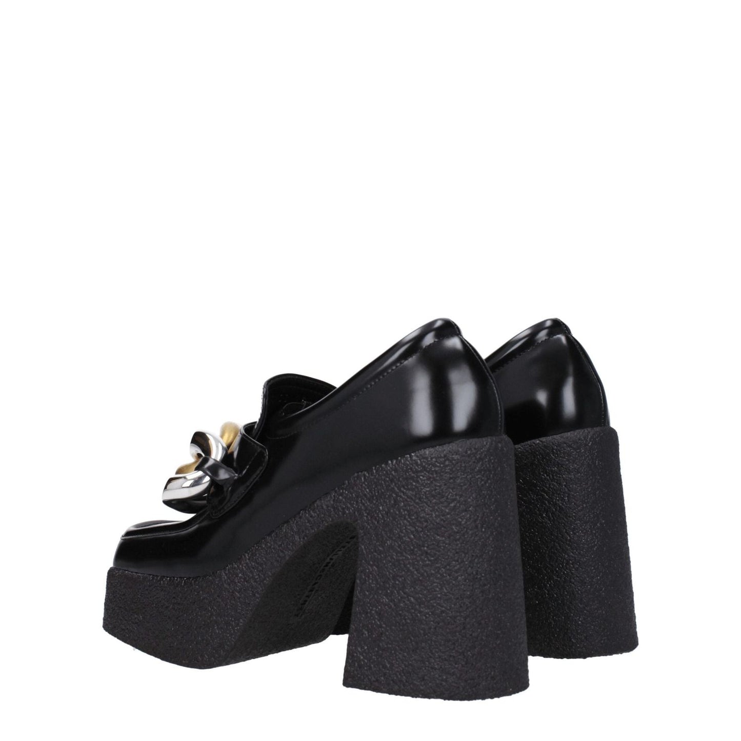 Stella McCartney Black Leather Platform Loafers ST-8547463528713-EU37/US7