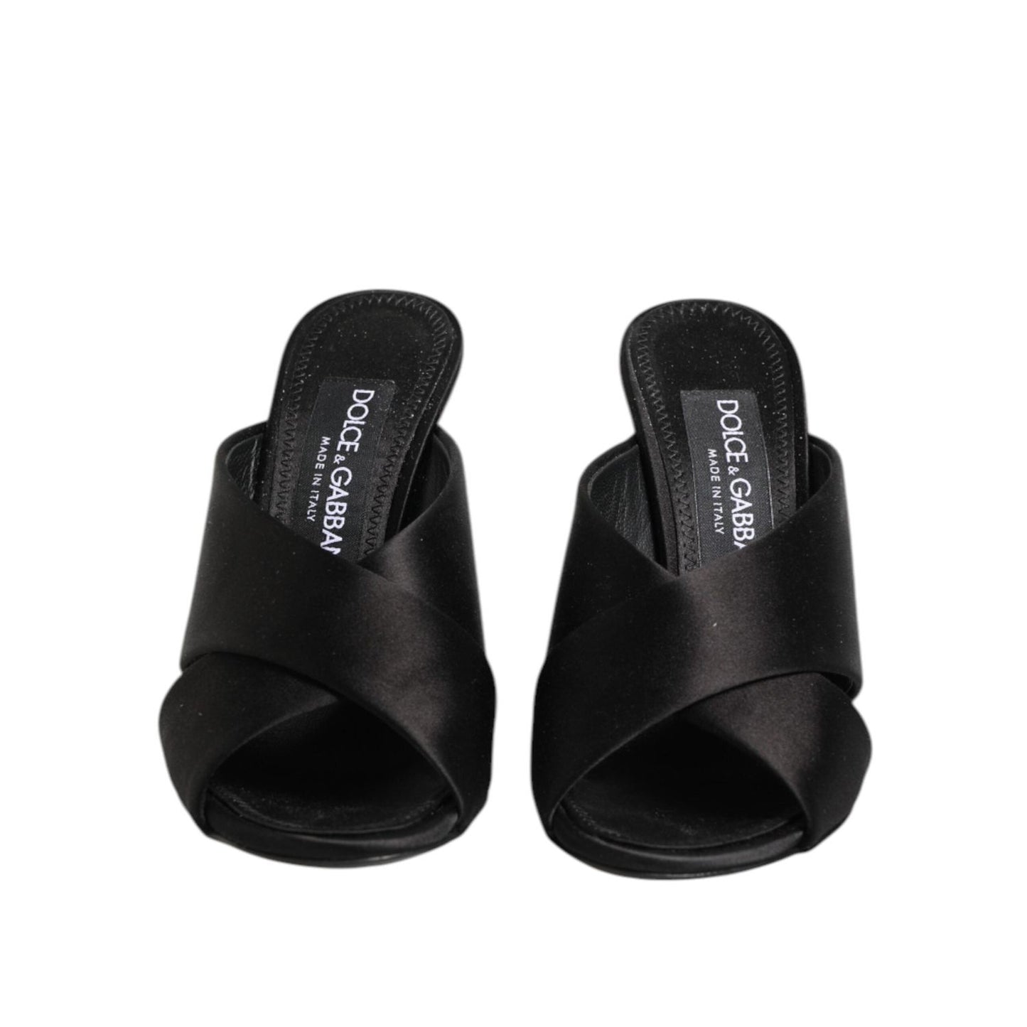Dolce & Gabbana Black Logo KEIRA Satin Slides Sandals Shoes LA12786-35.5