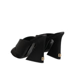 Dolce & Gabbana Black Logo KEIRA Satin Slides Sandals Shoes LA12786-35.5