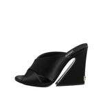 Dolce & Gabbana Black Logo KEIRA Satin Slides Sandals Shoes LA12786-35.5