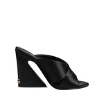 Dolce & Gabbana Black Logo KEIRA Satin Slides Sandals Shoes LA12786-35.5