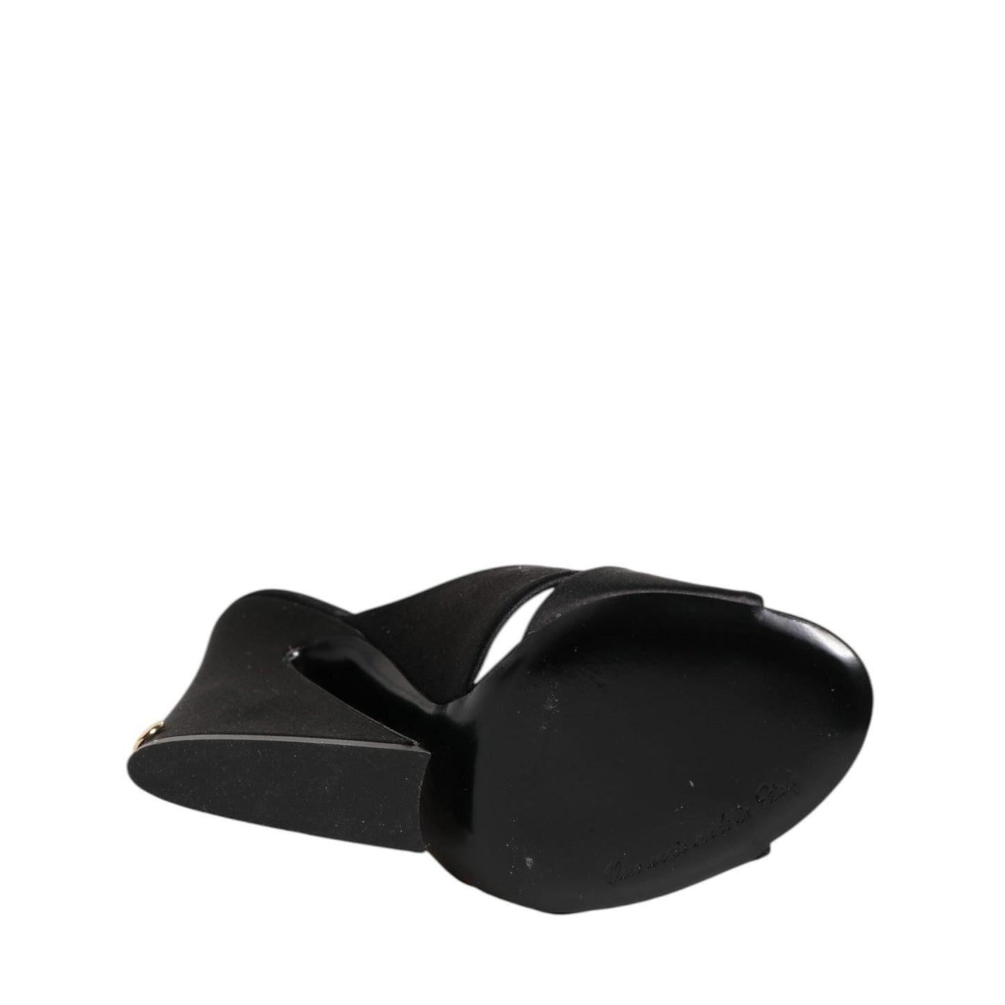 Dolce & Gabbana Black Logo KEIRA Satin Slides Sandals Shoes LA12786-35.5