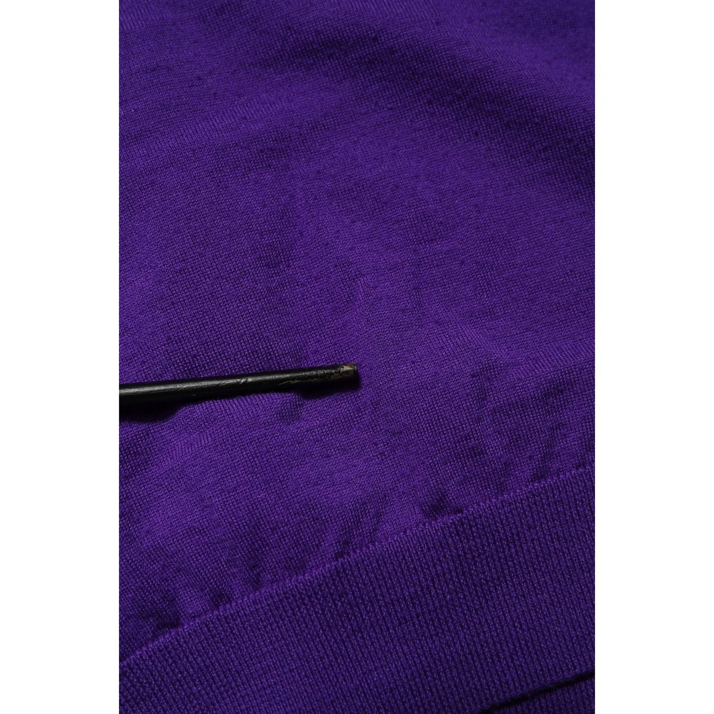 Dolce & Gabbana Purple Wool Knit V-neck Cardigan Sweater TSH90727-46