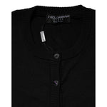 Dolce & Gabbana Black Wool Knit Crew Neck Cardigan Sweater TSH90728-46