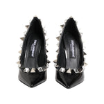 Dolce & Gabbana Black Crystals Studs Stiletto Pumps Shoes LA12798-39