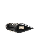 Dolce & Gabbana Black Crystals Studs Stiletto Pumps Shoes LA12799-39