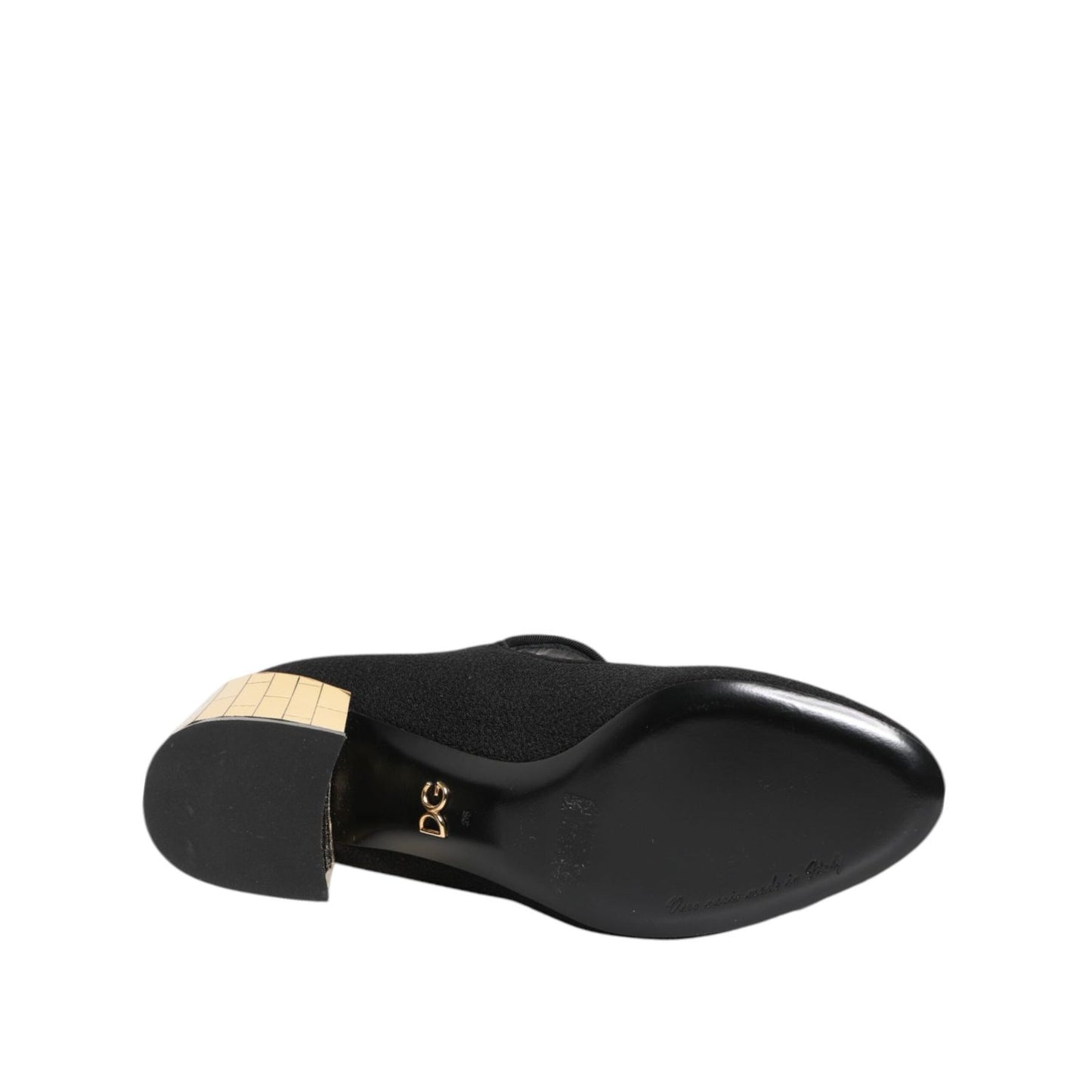 Dolce & Gabbana Black Flower Crystal Embellished Mary Jane Shoes LA12825-36