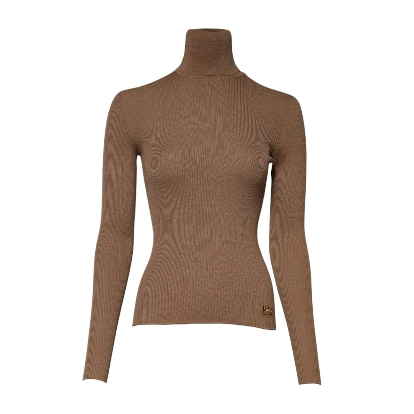 Dolce & Gabbana Brown Knit Long Sleeves Turtleneck Sweater TSH90735-36