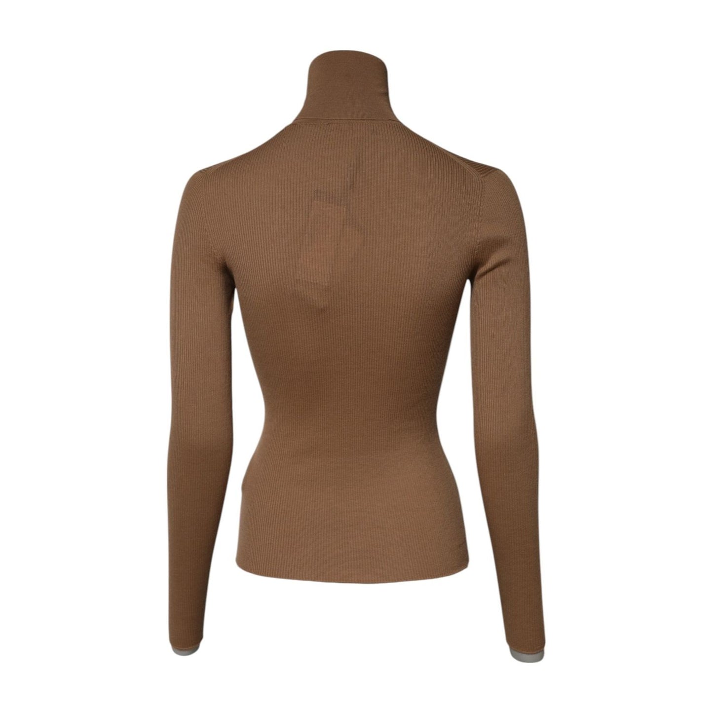 Dolce & Gabbana Brown Knit Long Sleeves Turtleneck Sweater TSH90735-36