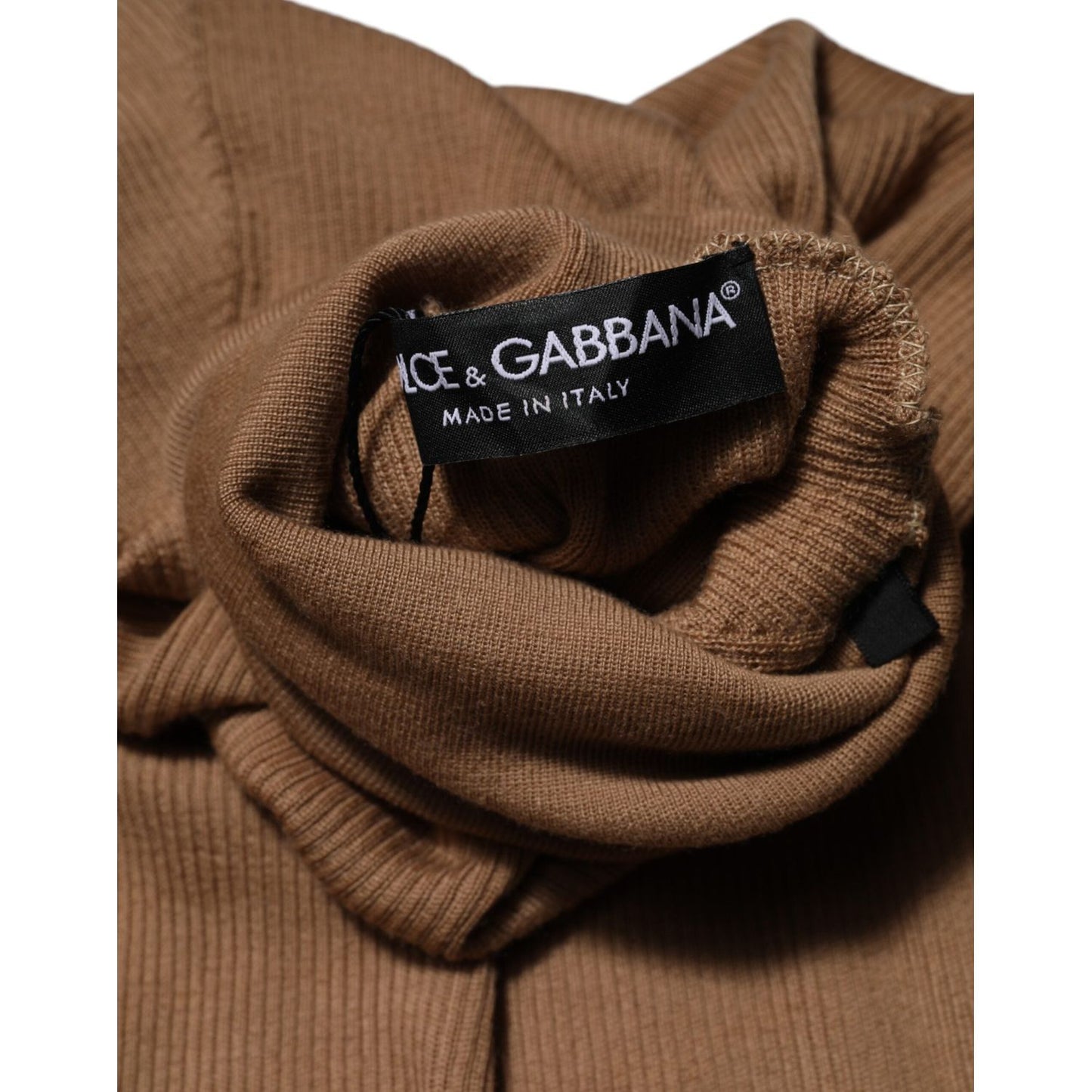 Dolce & Gabbana Brown Knit Long Sleeves Turtleneck Sweater TSH90735-36