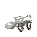 Dolce & Gabbana Silver KEIRA Heels Ankle Strap Sandals Shoes LA12833-35.5