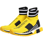 Dolce & Gabbana Yellow Black Sorrento Socks Sneakers Shoes LA12755-35.5