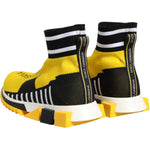 Dolce & Gabbana Yellow Black Sorrento Socks Sneakers Shoes LA12755-35.5