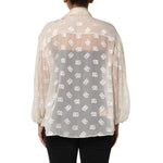 Dolce & Gabbana Off White Logo Monogram Ascot Collar Top TSH90738-38