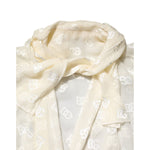 Dolce & Gabbana Off White Logo Monogram Ascot Collar Top TSH90738-38