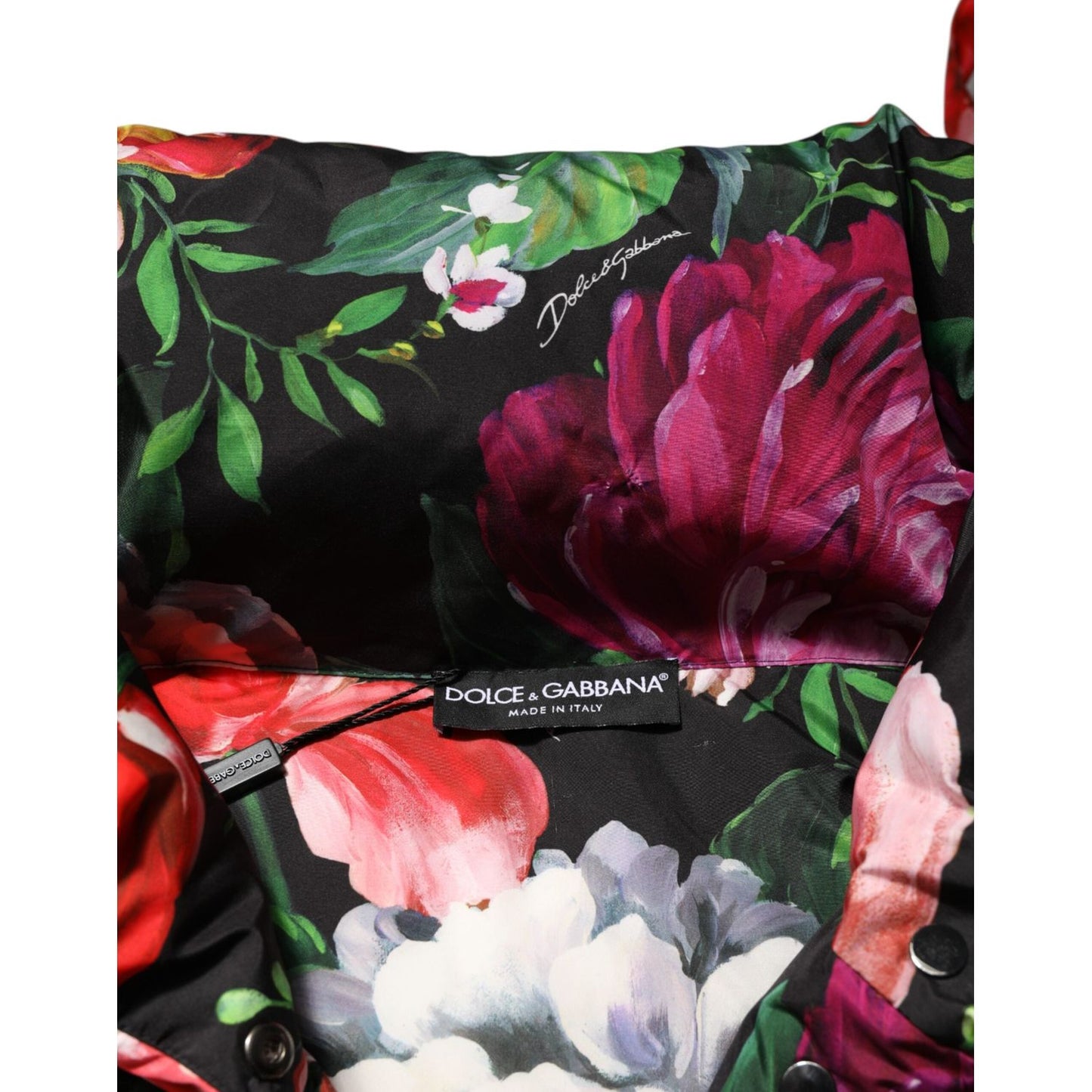Dolce & Gabbana Multicolor Floral Hooded Puffer Coat Jacket JKT41499-52