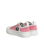 Dolce & Gabbana White Pink Canvas Low Top Sneakers Shoes LA12790-36