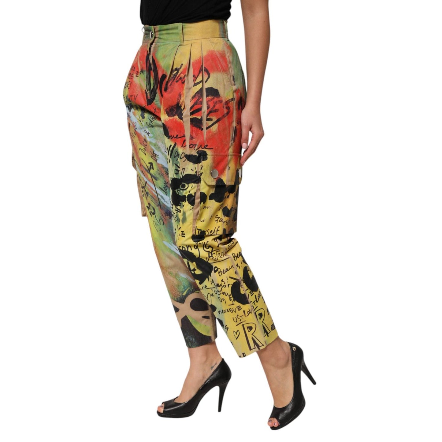 Dolce & Gabbana Multicolor High Waist Cargo Trouser Pants PAN76674-42