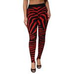 Dolce & Gabbana Black Red Nylon Logo Waisted Leggings Pants PAN76678-40