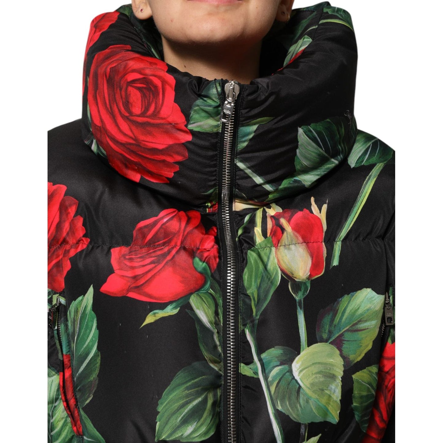 Dolce & Gabbana Multicolor Floral Puffer Coat Full Zip Jacket JKT41502-42