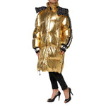 Dolce & Gabbana Gold Hooded Puffer Quilted Full Zip Jacket JKT41504-40