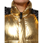 Dolce & Gabbana Gold Hooded Puffer Quilted Full Zip Jacket JKT41504-40