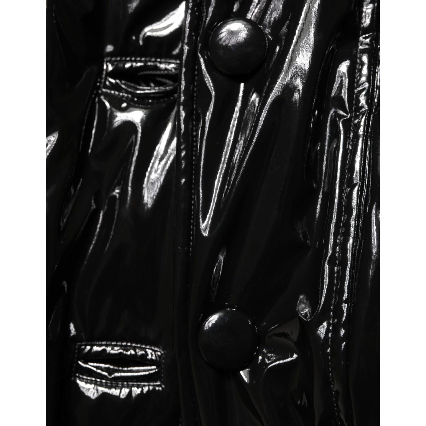 Dolce & Gabbana Polyester Black Quilted Puffer Coat Jacket JKT41505-38