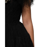Dolce & Gabbana Black Crystal Embellished Midi A-line Dress DR28246-38