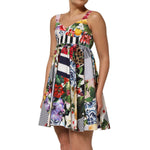 Dolce & Gabbana Multicolor Patchwork Cotton AlineMini Dress DR81678-36