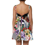 Dolce & Gabbana Multicolor Patchwork Cotton AlineMini Dress DR81678-36