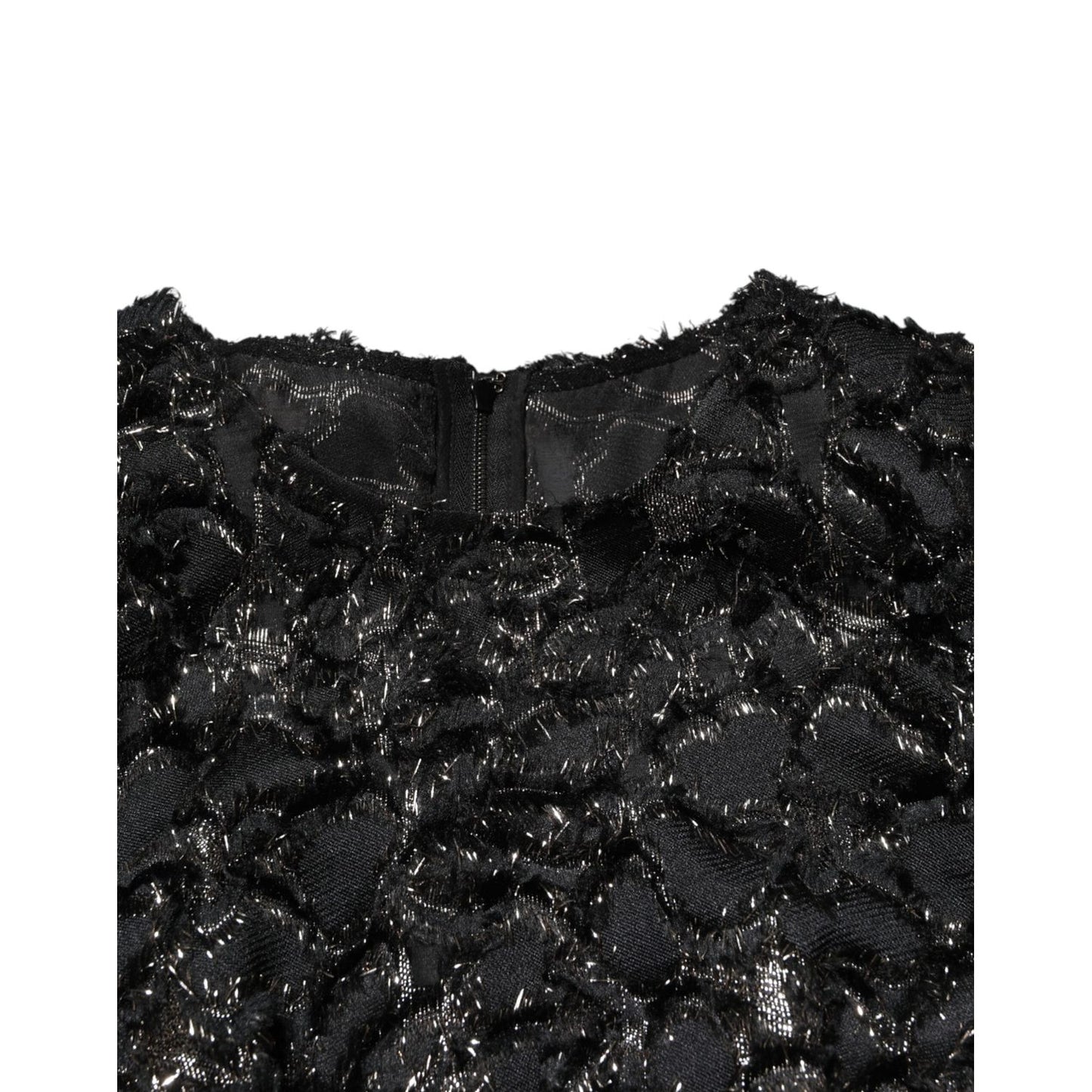 Dolce & Gabbana Black Sequin Bouclé Tweed Sheath Dress DR81827-36