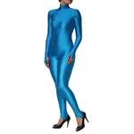 Dolce & Gabbana Blue Nylon Turtleneck Bodycon Jumpsuit Dress DR81801-40