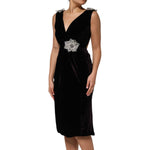 Dolce & Gabbana Black Velvet Flower Embellishment Aline Dress DR81828-40