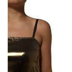 Dolce & Gabbana Metallic Gold Sleeveless A-line Mini Dress DR81829-40