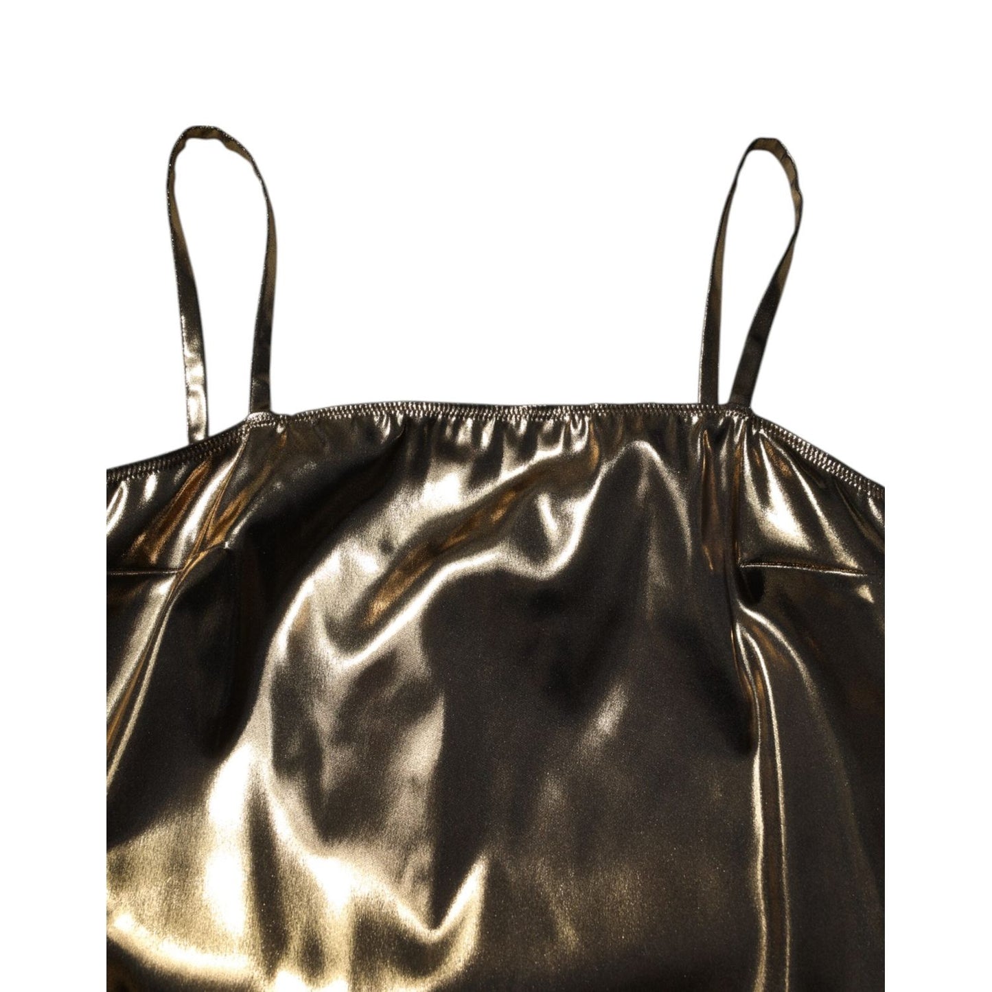 Dolce & Gabbana Metallic Gold Sleeveless A-line Mini Dress DR81829-40