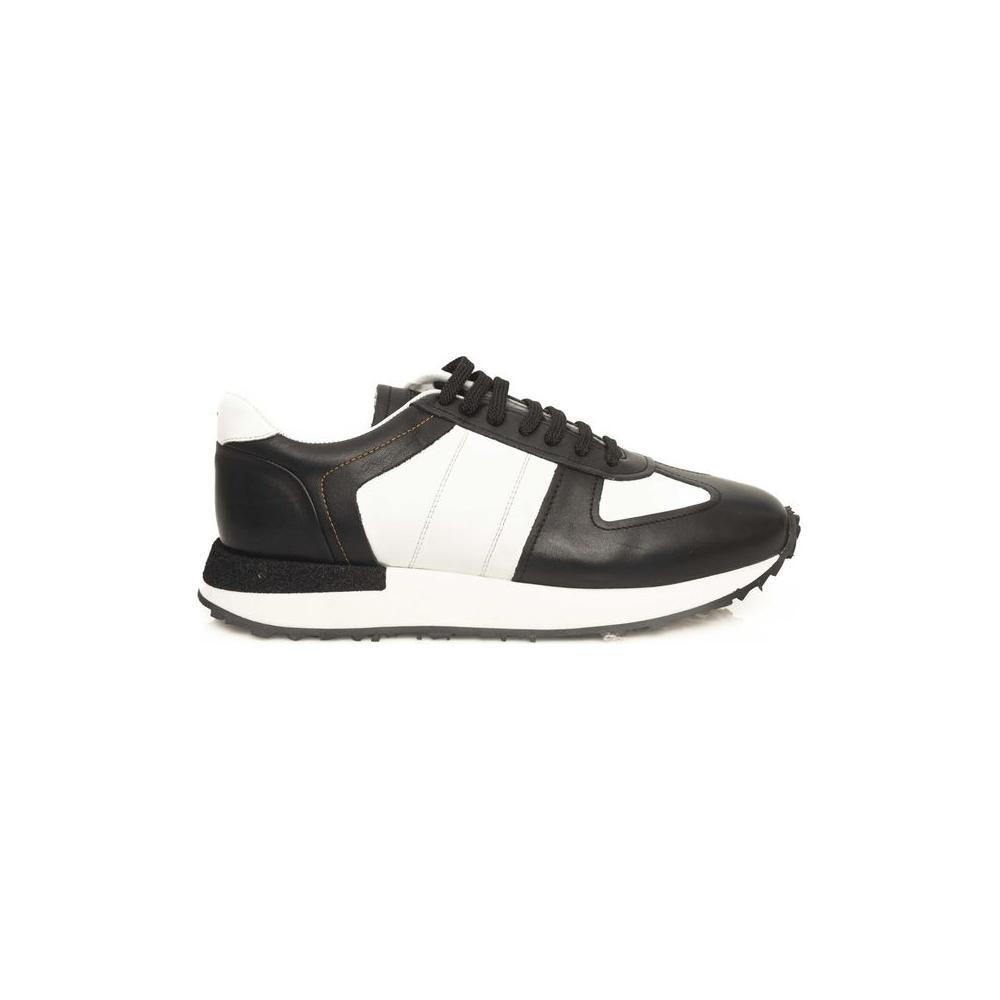 Cerruti 1881 Black Calfskin Men Sneaker