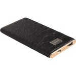 Dolce & Gabbana Black Leather Exotic Skin 3000mAh Power Bank Charger USB SMY10709