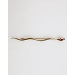 Dolce & Gabbana Gold Brass Red Crystal Spilla Serpente Mens Brooch Pin SMY10789