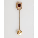Dolce & Gabbana Rhinestone Embellished Sterling Silver Collar Brooch Pin SMY11073