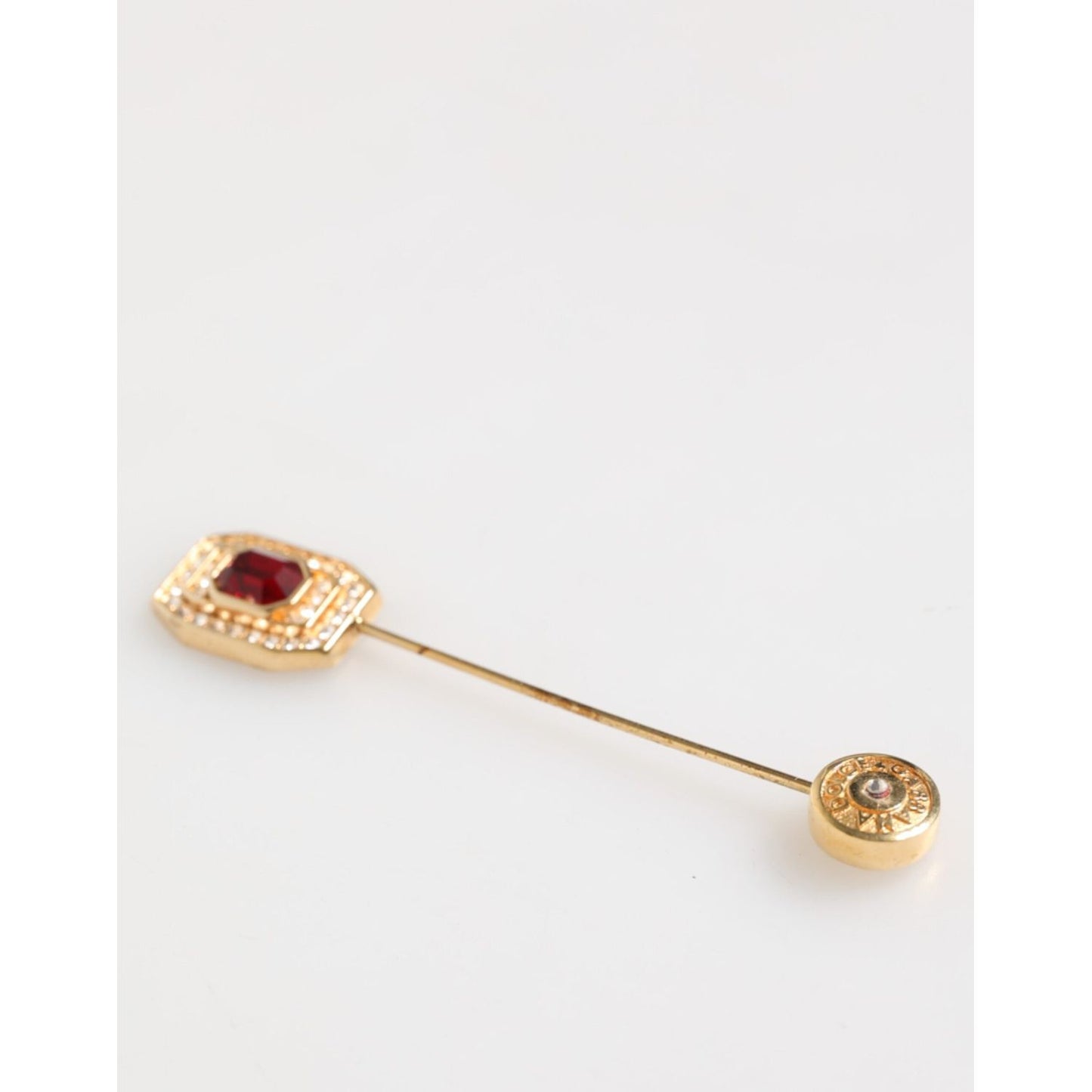Dolce & Gabbana Rhinestone Embellished Sterling Silver Collar Brooch Pin SMY11073