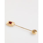 Dolce & Gabbana Rhinestone Embellished Sterling Silver Collar Brooch Pin SMY11073