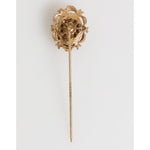 Dolce & Gabbana Gold Tone Green Stone Antique Men Accessory Brooch Pin SMY11074