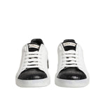 Dolce & Gabbana White Black Leather Portofino Sneaker Shoes MV6476-40