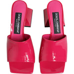 Dolce & Gabbana Pink Open Toe Block Heel Mules Sandals Shoes LA12909-35