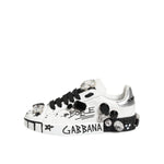 Dolce & Gabbana White Portofino Crystal Sneakers Shoes LA128435