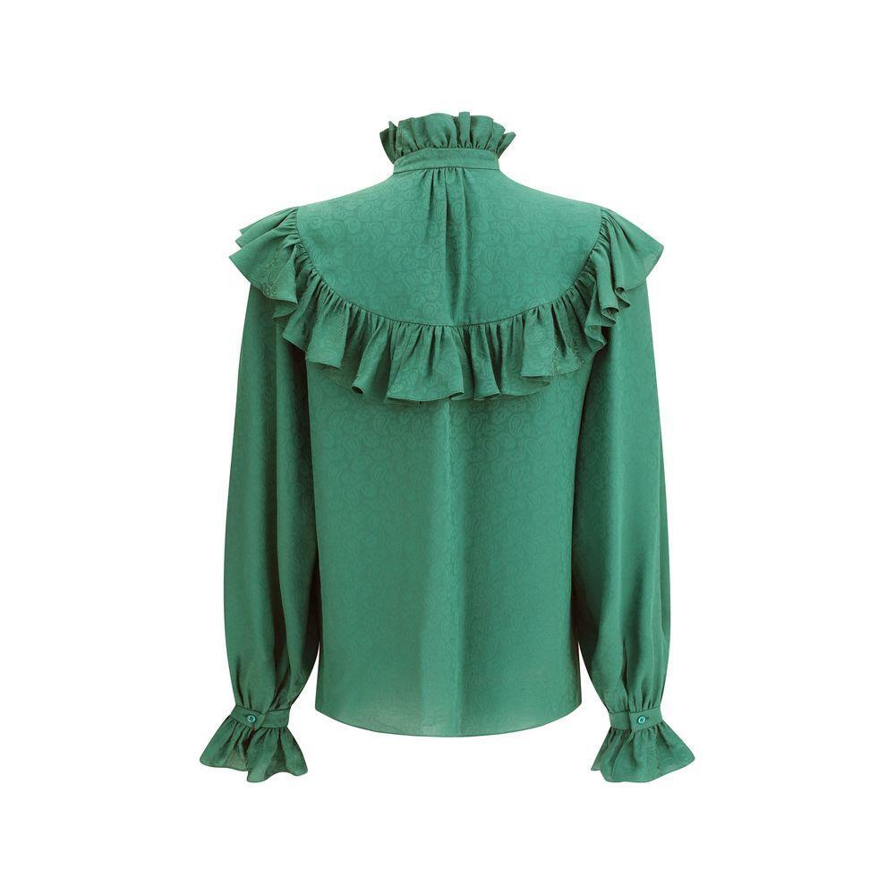 Saint Laurent Silk Blouse with ruffles SA-831783Y143U3120-IT36 | XS